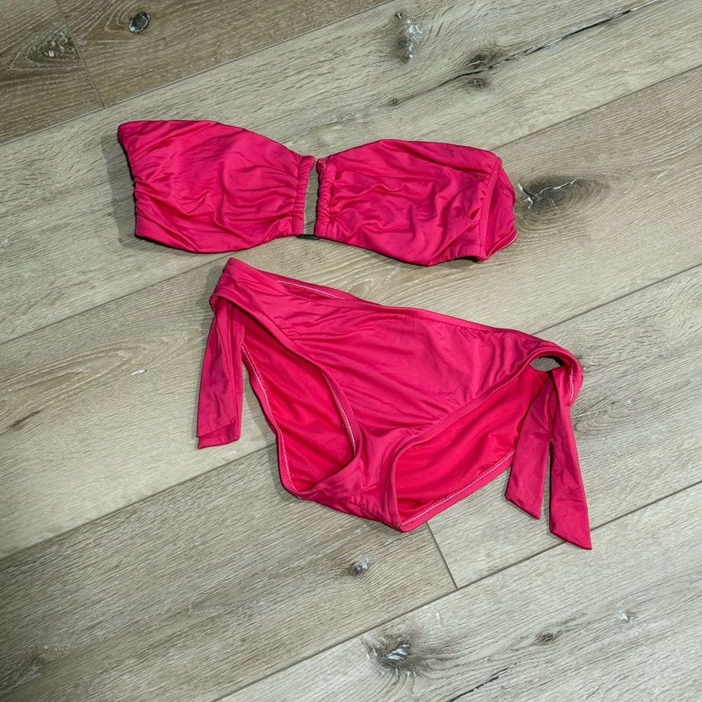 Pink Bandeau Bikini Set